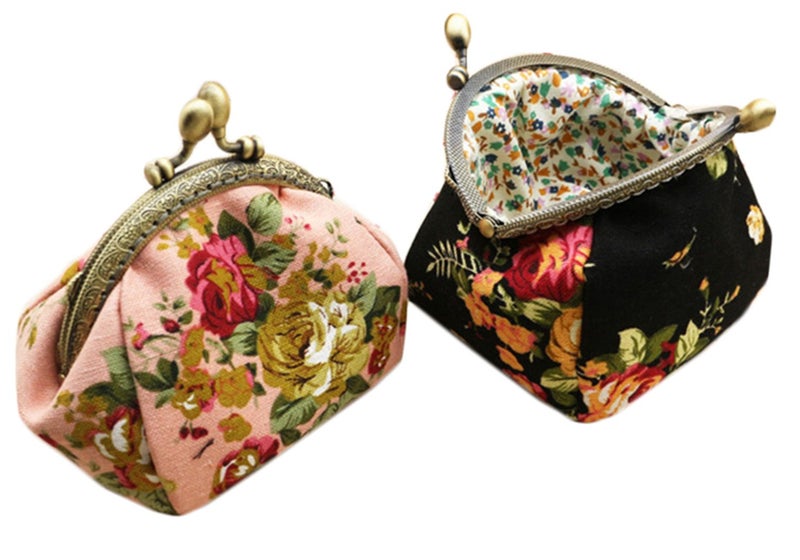 iSuperb Coin Purse Canvas with Clasp Closure Wallet Coin Pouch Kisslock Purses Keys Case for Women Jewelry Pouch Wallet - Image 4